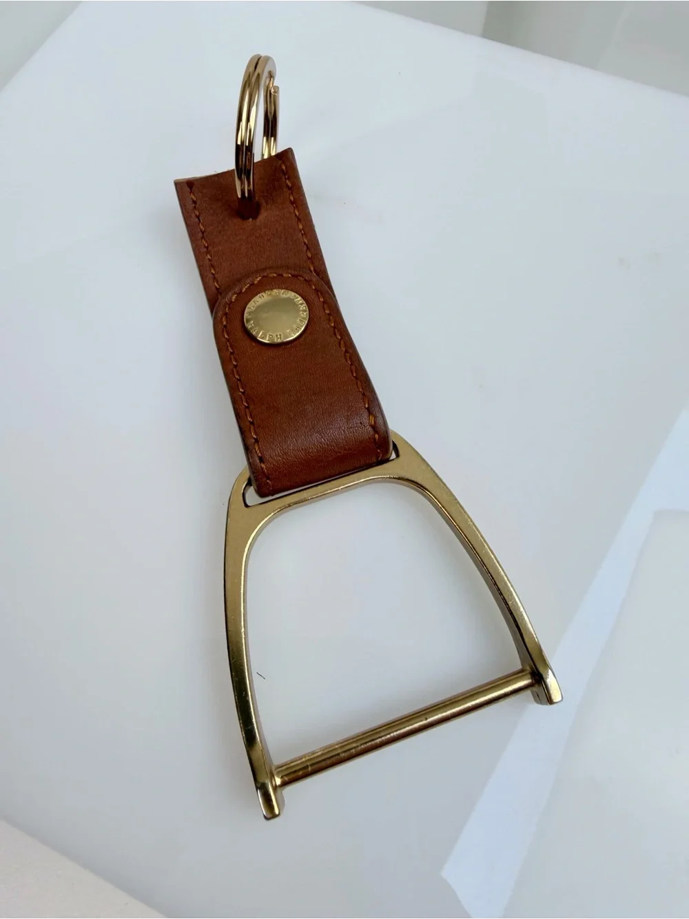 Repurposed Ralph Lauren Equestrian Stirup Belt Loop to Keychain Purse Charm FOB
